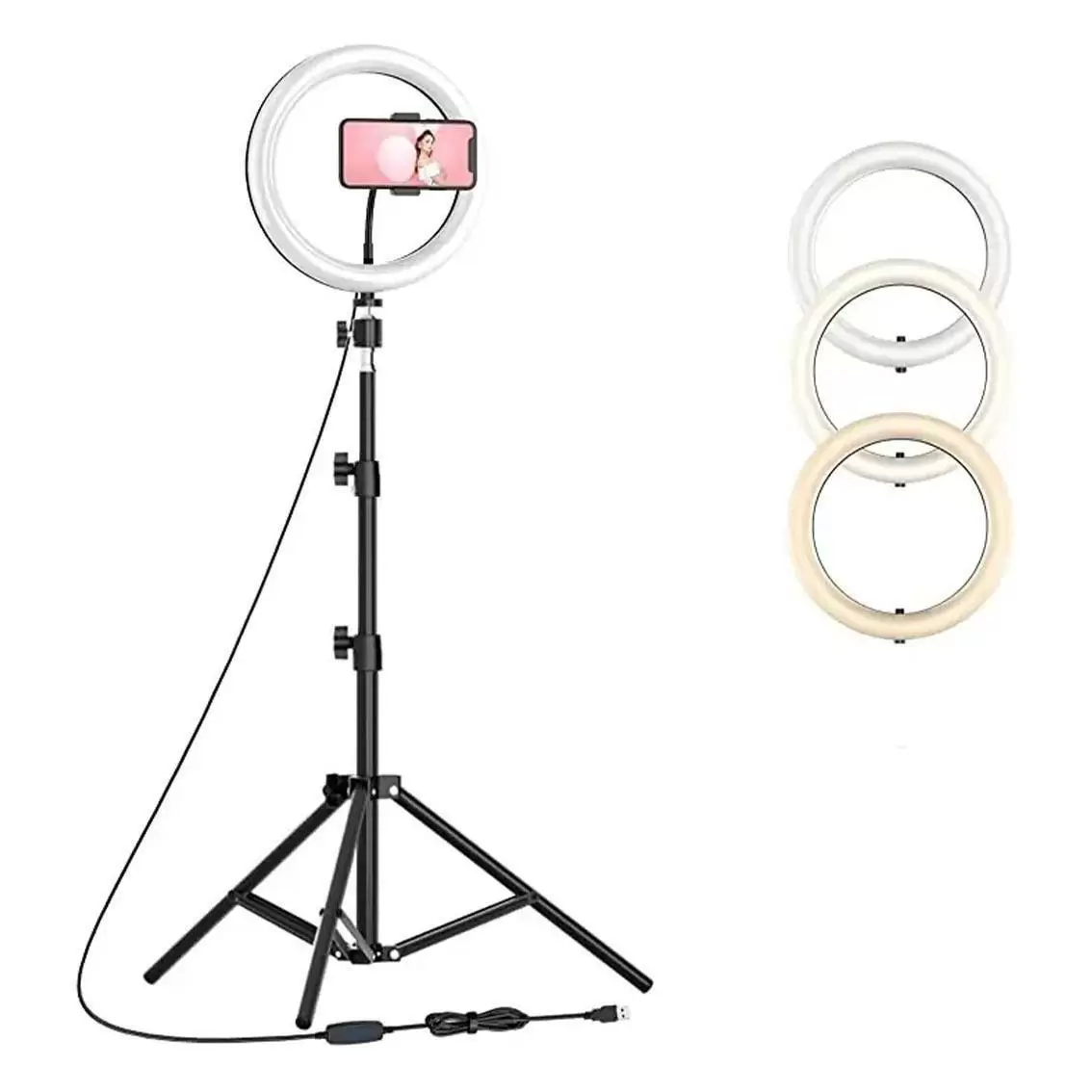 رینگ لایت هیرو مدل HX-260 (26 سانتی متر 10 وات) + سه پایه 801